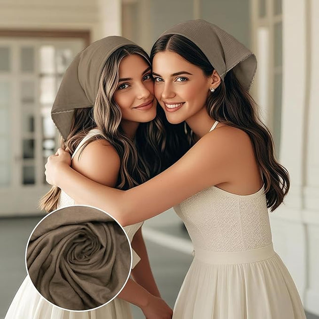 27" Cotton Hair Bandana for Women, Ladies Solid Color Neck Scarf Women's Square Scarves for Beach Dating Leisure