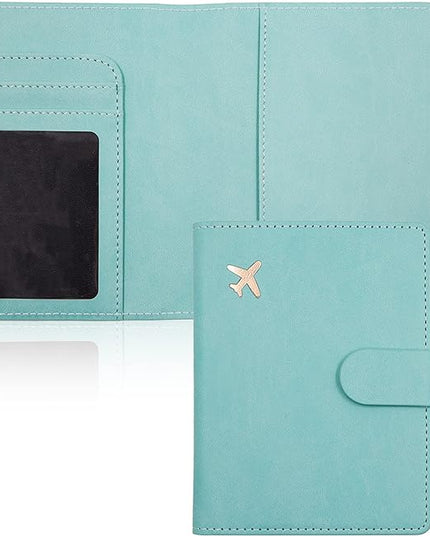 Deziliao Passport Holder,Passport Holder Card Slots, Passport and Vaccine Card Holder Combo, Cute Passport cover for Women and Men, with Waterproof Rfid Blocking, Passport Travel Wallet(Aqua Green)
