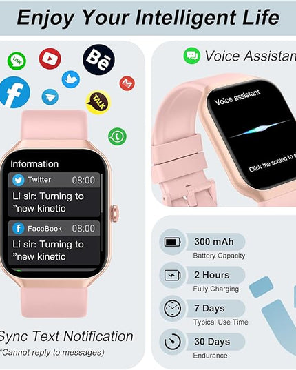 Fempoin Smart Watch, Smartwatch for Men Women 110 Sport Modes Fitness Watch, Smart Watches with Sleep Heart Rate Monitor, Pedometer, IP68 Waterproof for iOS Android