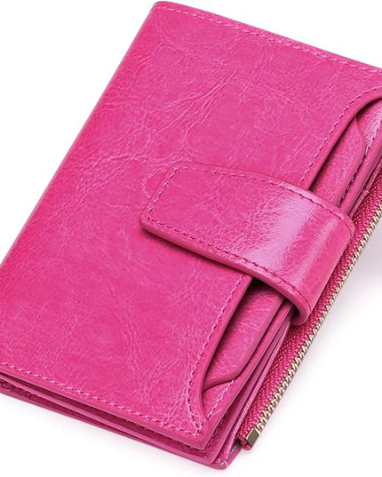 FALAN MULE Small Wallet for Women Leather Bifold Compact RFID Blocking Small Womens Wallet Purse