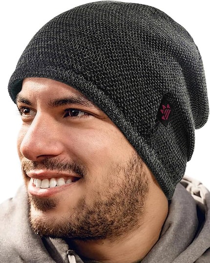 Lvaiz Mens Winter Beanie Hat Warm Fleece Lined Skull Cap for Men Reversible Women Windproof Watch Hat Knit Warm Unisex Beanie