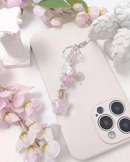 1-4PCS Cute Phone Charms Aesthetic Y2K Cell Phone Charms Strap Strawberry Butterfly Star PhoneCharm Y2K Accessories for Bag Keychain Airpods Camera Pendants Decor