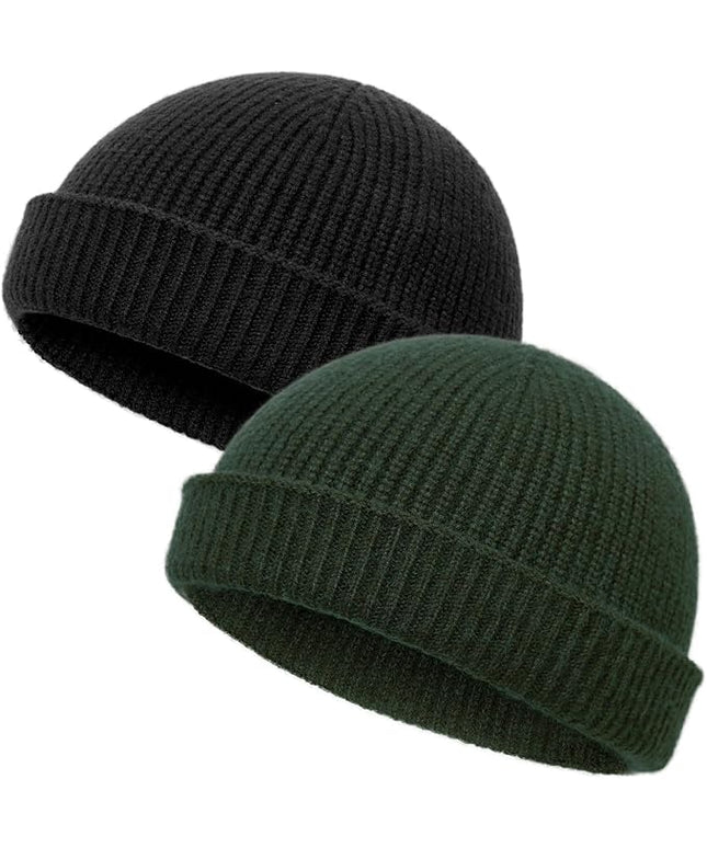 vidsel Thin Wool Fisherman Beanie Hat for Men Women Fall Winter,Short Knit Cuffed Fashion Trawler Skull Cap,Watch Cap