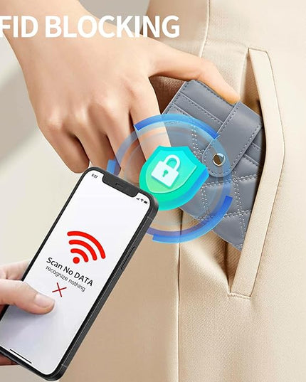 FALAN MULE Small Wallets Woman Leather Bifold RFID Blocking Card Holder With Zipper Coin Pocket
