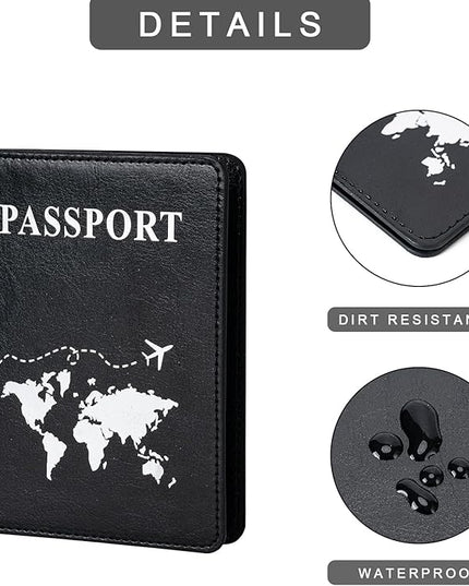 2 Pcs Passport holders，Ultra Slim passport wallet，PU Leather Passport Cover for Women and Men…