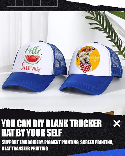 10 Pcs Sublimation Blank Trucker Hats Bulk Mesh Baseball Cap Polyester Mesh Trucker Hat for Men and Women