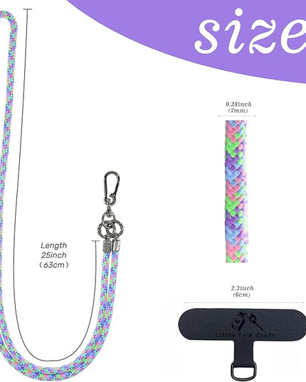 Phone Lanyard Universal Cell Phone Strap Crossbody Strap for iPhone Lanyard Around the Neck Extra Long Rope with Tether Tab for Men and Women (Bubblegum Color)