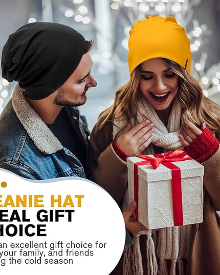 Slouchy Beanie for Women Men Soft Cotton Chemo Hats Double-Layer Warm Beanie Cap for Daily Wear & Transitional Seasons