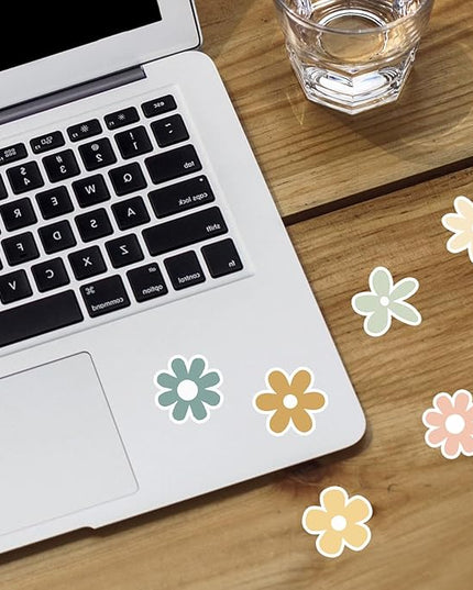 Little Daisy Stickers, Set of 70 Cute Flower Sticker Pack for Laptop, Water Bottle, and Phone, Aesthetic Small Floral Decals, 1 Inch (Colorful)