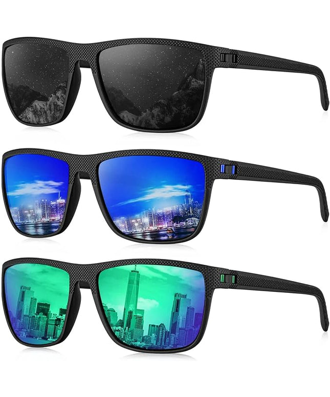 KALIYADI Polarized Sunglasses for Men, Lightweight Sun Glasses with UV Protection for Driving Fishing Golf