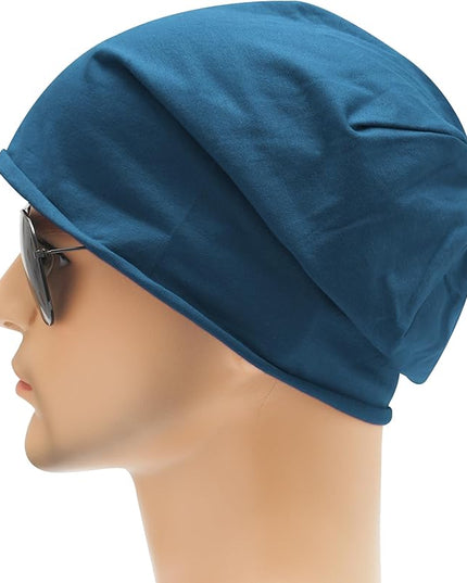 ZLYC Cotton Thin Slouchy Beanie Hat for Men Women Fashion Soft Stretch Knit Skull Cap