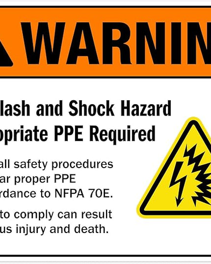 Warning Arc Flash And Shock Hazard Appropriate PPE Required Sign, 24x30 Inches, 55 mil thick HDPS (high density polystyrene), Made in USA by My Sign Center