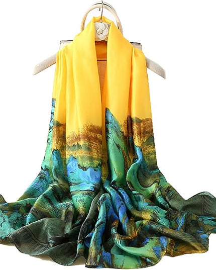 Fashion Scarves Scarf 100% Silk Feeling Scarf Silk Like Scarves Long Lightweight Sunscreen Shawls for Women