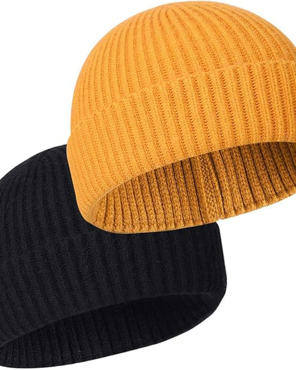 50% Wool Warm Cuffed Swag Knit Short Fisherman Beanie for Men Women Winter Hats Trawler Skull Cap