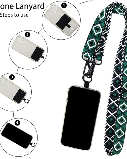 LEMEDE Adjustable Phone Lanyard - Phone Wristlet & Crossbody Phone Strap, Versatile for ID, Camera，Key straps(1" Width)
