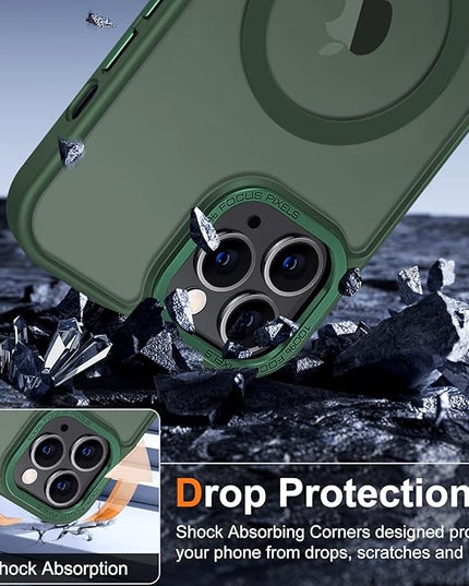 Hython Case for iPhone 11 Pro Max Case Magnetic Translucent Matte Phone Cases 6.5" [Compatible with MagSafe] Thin Slim Fit Shockproof Bumper Hard Protective Cover for Women Men Girls, Dark Green
