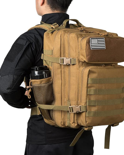 QT&QY 25L/45L Military Tactical Backpack For Men Molle Daypack 3 Day Bug Out Bag Hiking Rucksack With Bottle Holder