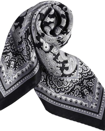 ANDANTINO 100% Mulberry Silk Scarf -21” Lightweight Square Neckerchief – Breathable Digital Printed Scarves with Gift Packed