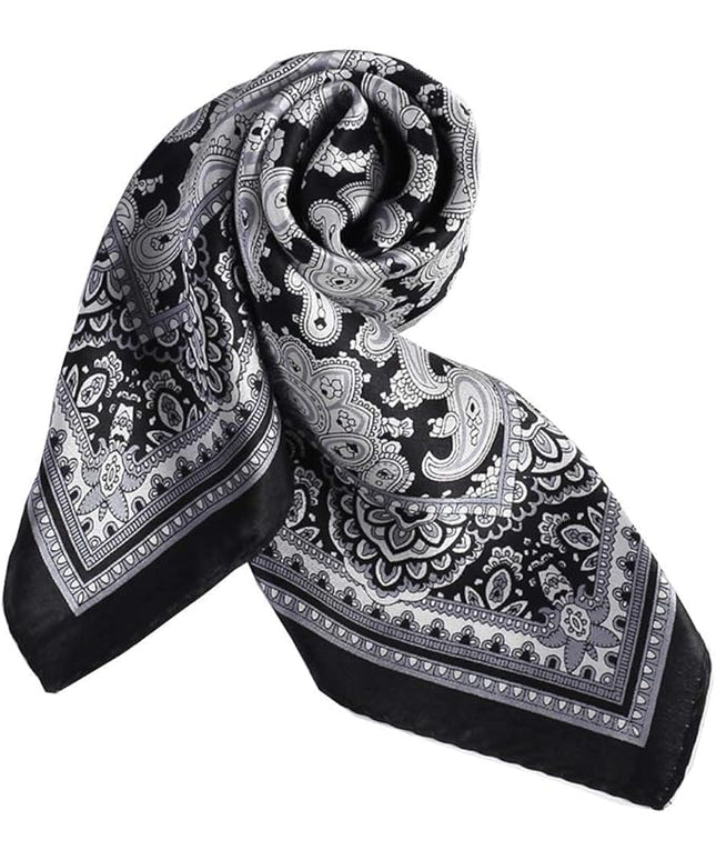ANDANTINO 100% Mulberry Silk Scarf -21” Lightweight Square Neckerchief – Breathable Digital Printed Scarves with Gift Packed