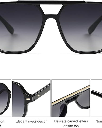 SOJOS Retro Trendy Aviator Polarized Sunglasses Men Women Vintage 70s Square Stylish Frame Sun Glasses SJ2283