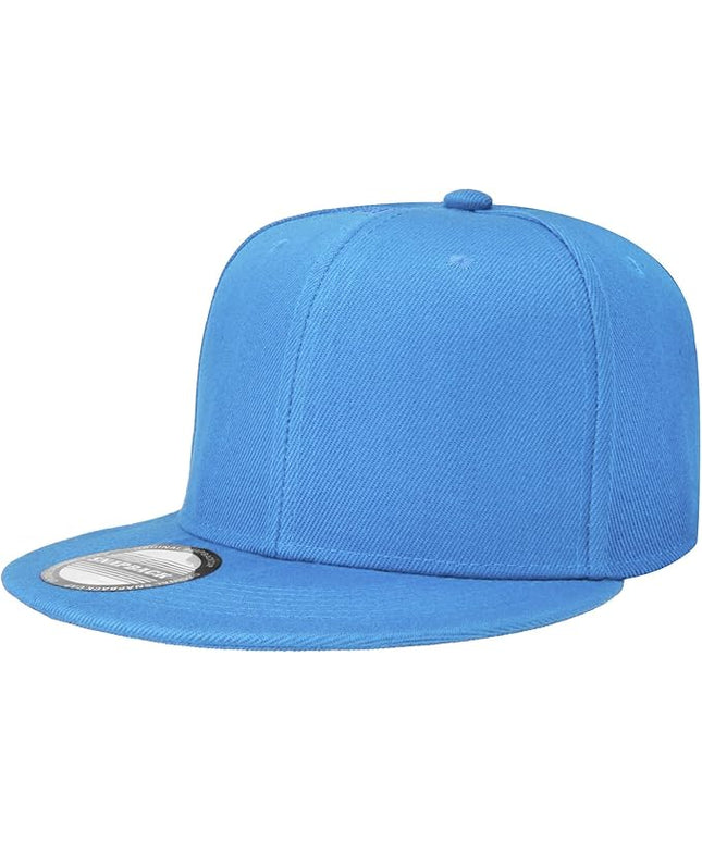 Classic Snapback Hat Cap Hip Hop Style Flat Bill Blank Solid Color Adjustable Size