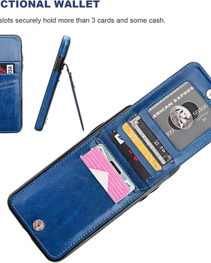 KIHUWEY Compatible with iPhone 11 Pro Max Case Wallet with Credit Card Holder, Premium Leather Magnetic Clasp Kickstand Heavy Duty Protective Cover for 11 Pro Max 6.5 Inch(Blue)