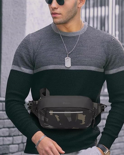 IVESIGN Crossbody Fanny Pack Belt Bag for Women & Men with Multi-Pockets, Waterproof Sling Bag for Travel, Running, Hiking, Cycling, Fashion Waist Bag Fits All Phones