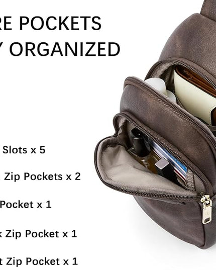 BOSTANTEN Small Sling Bag for Women Leather Crossbody Bags Fanny Pack Chest Bag for Travel