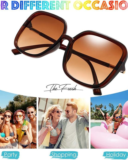 The Fresh Women's Oversized Square Jackie O Cat Eye Hybrid Butterfly Fashion Sunglasses - Exquisite Packaging