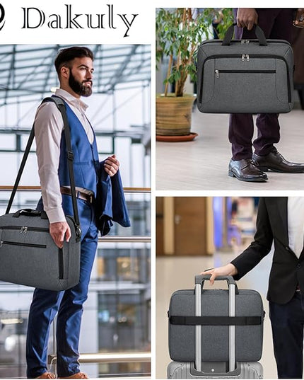 Dakuly Laptop Bag 17.3 Inch Laptop Briefcase Large Waterproof Laptop Case for Men Women Business Office Work Computer Bag 17 Inch Adjustable Shoulder Messenger Bag, Grey