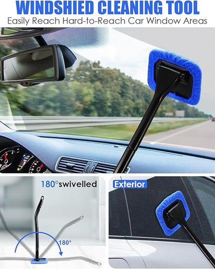 Viewsun 18PCS Car Cleaning Kit, Car Interior Detailing Kit with Blue High Power Handheld Vacuum, Detailing Brush Set, Windshield Cleaner, Cleaning Gel, Complete Auto Accessories for Men, Women