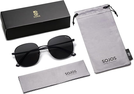 SOJOS Classic Trendy Square Sunglasses for Women Men Cute Big Frame Gold Shades SJ1137