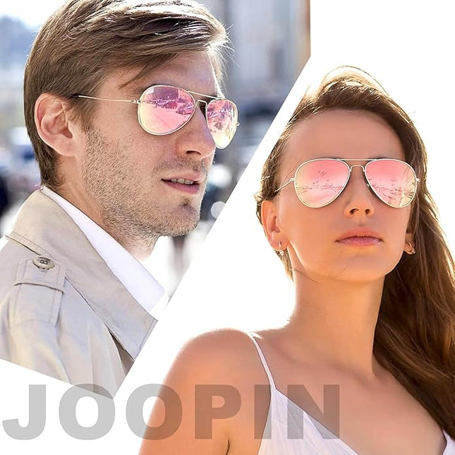 Joopin Polarized Metal Aviation Sunglasses Men, Classic Military Sun Glasses Women, Rectangle Shades UV400 Protection Costume