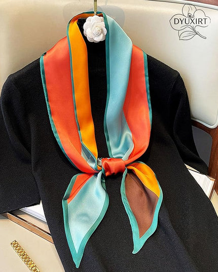 Head Scarf Purse Handle Neck Satin Hair Scarfs For Bag Lightweight Silky Long Thin Women's Fashion Scarves 59 * 5.9”