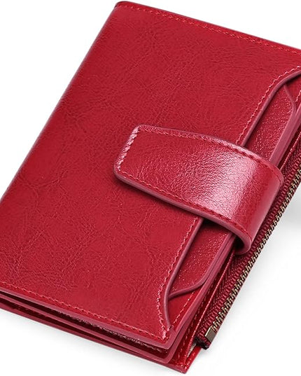 FALAN MULE Small Wallet for Women Leather Bifold Compact RFID Blocking Small Womens Wallet Purse