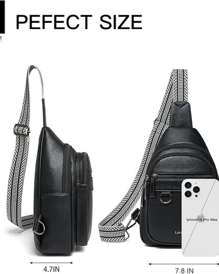 7L Sling Bag for Women Men Vegan Leather Crossbody Bags Fanny Pack Purse Backpack Over Shoulder Bag Travel Anti Theft