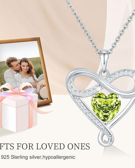 925 Sterling Silver Infinity Necklace - Exquisite Silver Jewelry for Women, Love Heart Necklace for Birthday, Anniversary, Valentine’s Day - Ideal Gift for Girlfriend, Wife, Mom, or Her