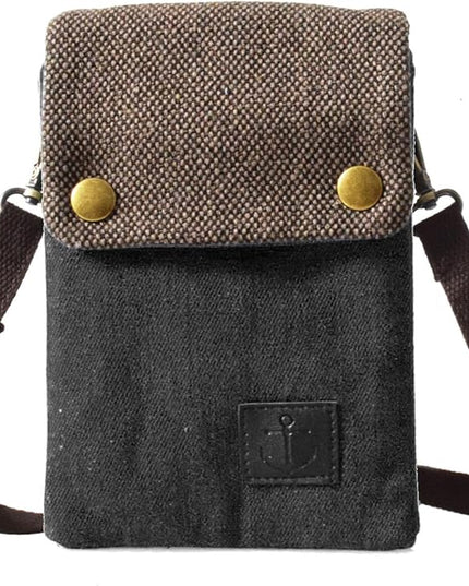 Women's Small Crossbody Bags Canvas Cellphone Purse Coin Pouch Wallet Mini Shoulder Handbags Wristlet Clutch