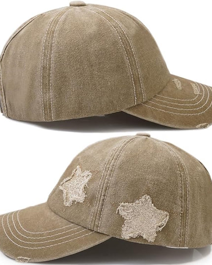 YeeHeen Ponytail Baseball Cap for Women High Messy Bun Caps Washed Cotton Hats
