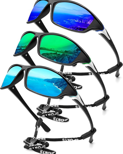 KALIYADI 4 Pack Polarized Sunglasses-Men Sports Sun-glasses: Mens Sunglasses UV Protection for Fishing Driving Cycling