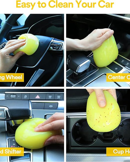 PULIDIKI Car Cleaning Gel for Car Cleaning Putty Car Putty Auto Detailing Tools Car Slime Cleaner Dust Cleaning Gel for Car Interior Cleaner Car Accessories Keyboard Cleaner Yellow (2Pack)
