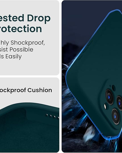 FireNova Designed for iPhone 15 Pro Max Case, Silicone Upgraded [Camera Protection] Phone Case with [2 Screen Protectors], Soft Anti-Scratch Microfiber Lining Inside, 6.7 inch, Teal