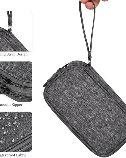 Electronic Organizer Travel Cable Accessories Bag, Electronic Organizer Case, Waterproof Electronic Accessories Organizer Bag for Power Bank, Charging Cords, USB Cable (Dark Gray)