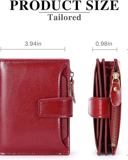 FALAN MULE Small Wallet for Women Leather Bifold Compact RFID Blocking Small Womens Wallet Purse