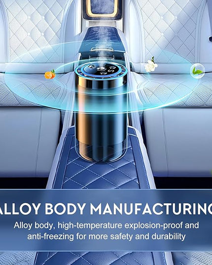 Smart Car Air Freshener, Car Air Freshener Diffuser with Ambient Light and 50ml Fragrance, Auto-Sensing Spray, 5 Mode Adjustable Rechargeable Aroma Diffuser, Cologne