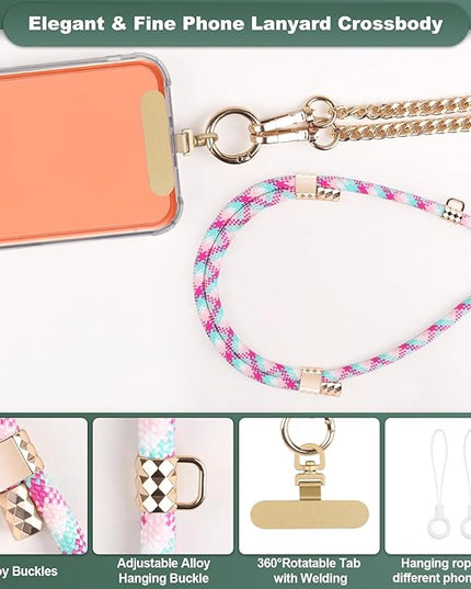 Phone Lanyard Crossbody, Adjustable Cell Phone Lanyard Neck Strap for All Phones, Universal Skin Friendly Phone Strap Crossbody for Women and Men