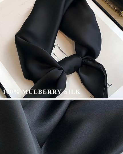 100% Mulberry Silk Scarf for Women Hair Lightweight Square Neckerchief Wrap For Head Scarves 21"
