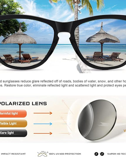 DANAMY Sunglasses Womens Polarized Sunglasses for Women Trendy Designer Mirrored UV400 Protection Sun Glasses