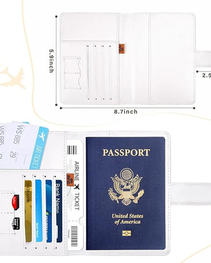 COSHAYSOO Personalized RFID Passport Holder for Travel Women Passports Cover Case Air Essentials Airplane Flight Accessories Airline Plane Flying Must Haves Christmas Gifts for Travelers Checkered