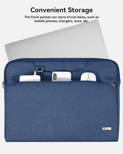 Voova Laptop Bag 15.6 Inch, Waterproof Computer Sleeve Carrying Case with Shoulder Straps & Handle Compatible with Macbook Air 15 M2/M3/M4, MacBook Pro 15/16, 15-16 Inch Hp Dell Lenovo Asus, Blue